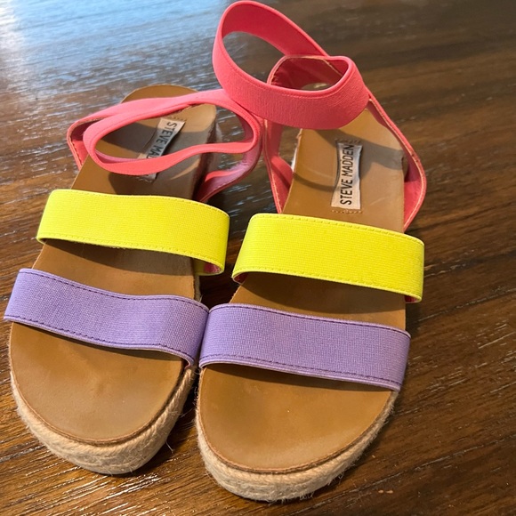 Steve Madden J Nikki Platform sandals multicolored ankle strap girls size 13-GUC - Picture 5 of 5